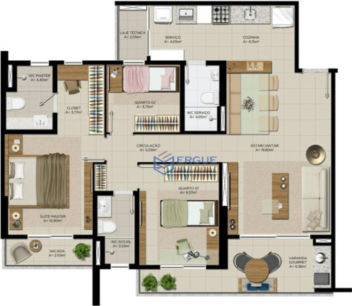 Imagem Apartamento com 3 Quartos à Venda, 90 m² em Guararapes - Fortaleza Imagem Apartamento com 3 Quartos à Venda, 90 m² em Guararapes - Fortaleza