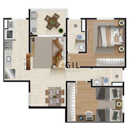 Imagem Apartamento com 2 Quartos à Venda, 74 m² em Centro - Jacareí