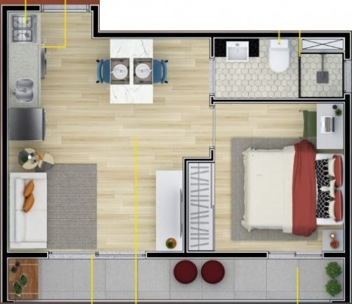Imagem Apartamento com 1 Quarto à Venda, 15 m² em Campo Belo - São Paulo