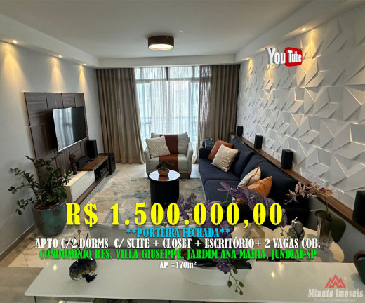 Apartamento com 2 Quartos à Venda, 170 m² em Jardim Ana Maria - Jundiaí