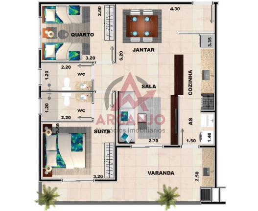 Imagem Apartamento com 2 Quartos à Venda, 61 m² em Praia Grande - Ubatuba
