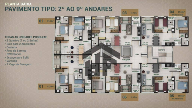 Imagem Apartamento com 2 Quartos à Venda, 51 m² em Encruzilhada - Recife
