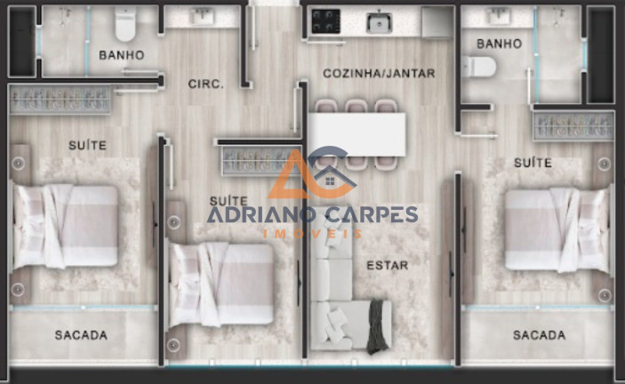 Imagem Imóvel com 3 Quartos à Venda, 75 m² em Centro - Balneário Piçarras Imagem Imóvel com 3 Quartos à Venda, 75 m² em Centro - Balneário Piçarras