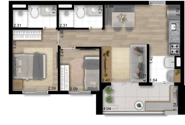 Imagem Apartamento com 3 Quartos à Venda, 69 m² em Vila Carrão - São Paulo