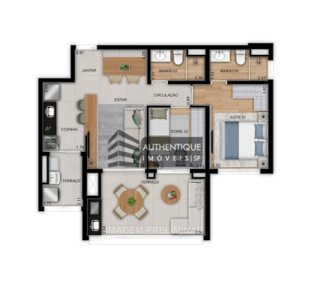 Imagem Apartamento com 2 Quartos à Venda, 70 m² em Brooklin - São Paulo Imagem Apartamento com 2 Quartos à Venda, 70 m² em Brooklin - São Paulo