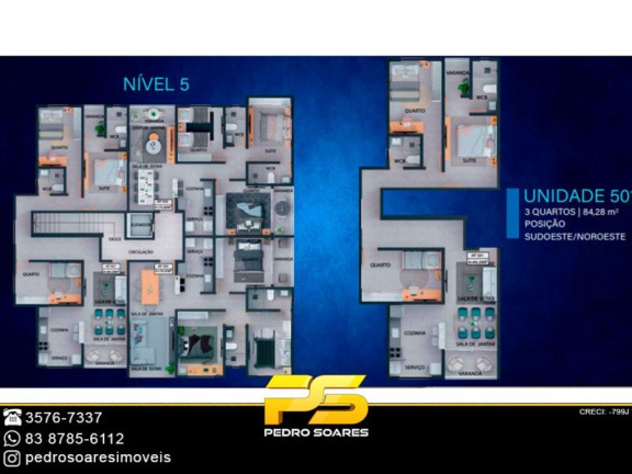 Imagem Apartamento com 2 Quartos à Venda, 52 m² em Portal Do Sol - João Pessoa