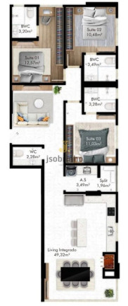 Imagem Apartamento com 3 Quartos à Venda, 86 m² em Porto Belo Imagem Apartamento com 3 Quartos à Venda, 86 m² em Porto Belo