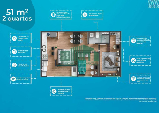 Foto do imóvel Apartamento com 2 Quartos à Venda, 51 m² em Janga - Paulista
