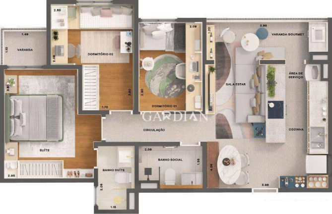 Imagem Apartamento com 3 Quartos à Venda, 64 m² em Park Meraki - Indaiatuba