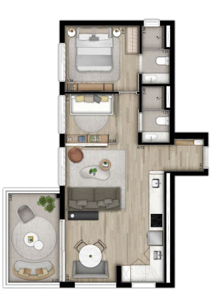 Imagem Imóvel com 2 Quartos à Venda, 60 m² em Sumaré - São Paulo
