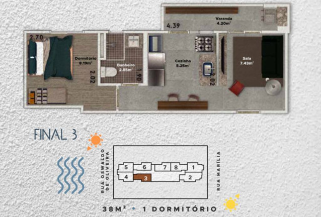 Imagem Apartamento com 1 Quarto à Venda, 38 m² em Boqueirão - Praia Grande Imagem Apartamento com 1 Quarto à Venda, 38 m² em Boqueirão - Praia Grande
