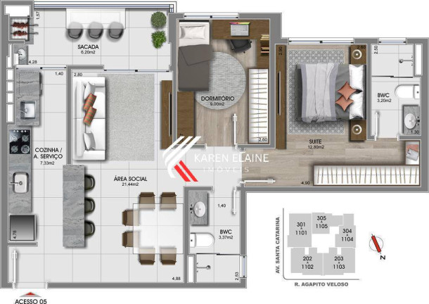 Apartamento com 2 Quartos à Venda, 75 m² em Canto - Florianópolis