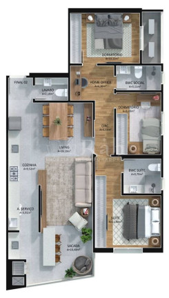 Apartamento com 3 Quartos à Venda, 104 m² em Centro - Itajaí