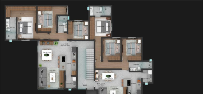 Imagem Apartamento com 3 Quartos à Venda, 100 m² em Jardim Piratininga - Franca Imagem Apartamento com 3 Quartos à Venda, 100 m² em Jardim Piratininga - Franca