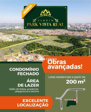 Terreno à Venda, 300 m² em Condomínio Park Vista Real - Indaiatuba
