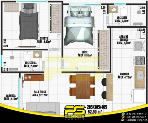Imagem Apartamento com 2 Quartos à Venda, 55 m² em João Paulo Ii - João Pessoa
