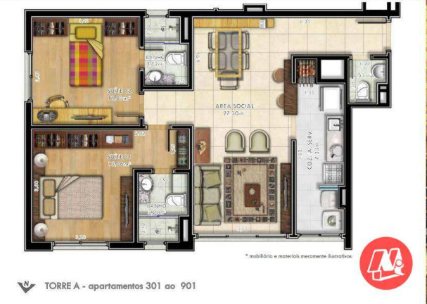 Imagem Apartamento com 2 Quartos à Venda, 82 m² em Passo D'areia - Porto Alegre