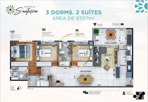 Imagem Apartamento com 3 Quartos à Venda, 98 m² em Parque Industrial - São José Dos Campos