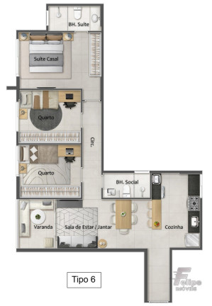 Imagem Imóvel com 2 Quartos à Venda, 65 m² em Praia Da Costa - Vila Velha
