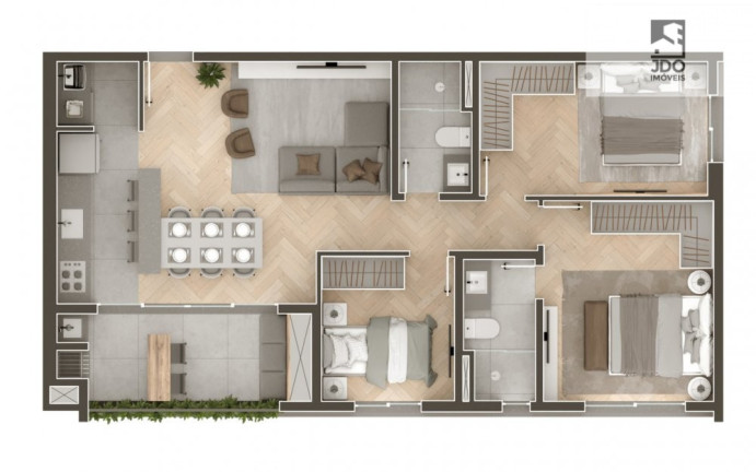 Imagem Apartamento com 3 Quartos à Venda, 77 m² em água Verde - Curitiba
