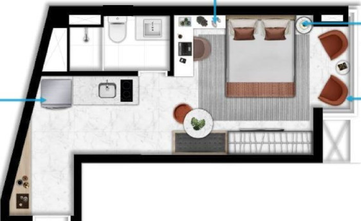 Imagem Studio com 1 Quarto à Venda, 22 m² em Paraíso - São Paulo Imagem Studio com 1 Quarto à Venda, 22 m² em Paraíso - São Paulo