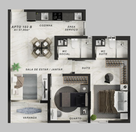 Imagem Apartamento com 2 Quartos à Venda, 57 m² em Ponta De Campina - Cabedelo Imagem Apartamento com 2 Quartos à Venda, 57 m² em Ponta De Campina - Cabedelo