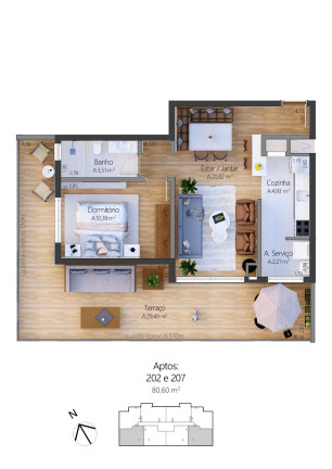 Imagem Apartamento com 1 Quarto à Venda, 54 m² em Moura - Gramado