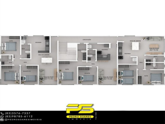 Imagem Apartamento com 2 Quartos à Venda, 53 m² em Portal Do Sol - João Pessoa
