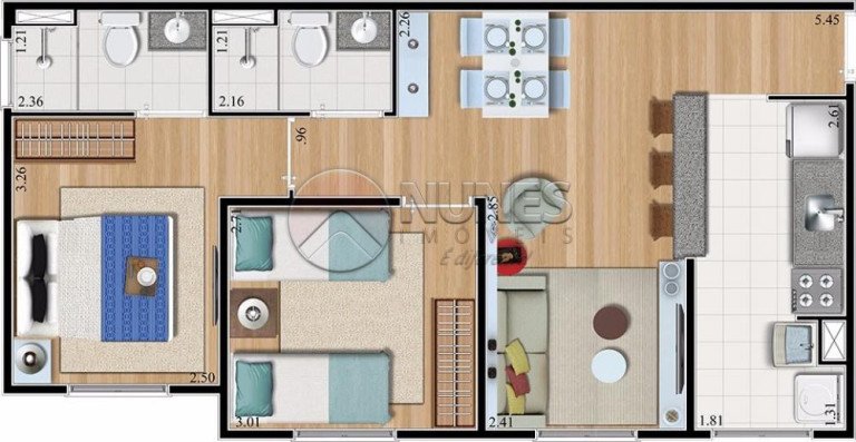 Imagem Apartamento com 2 Quartos à Venda, 54 m² em Novo Osasco - Osasco Imagem Apartamento com 2 Quartos à Venda, 54 m² em Novo Osasco - Osasco