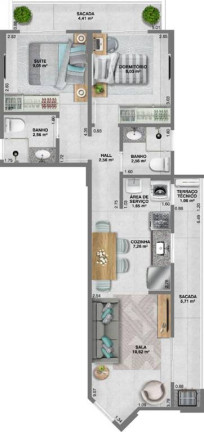 Imagem Apartamento com 2 Quartos à Venda, 64 m² em Guilhermina - Praia Grande