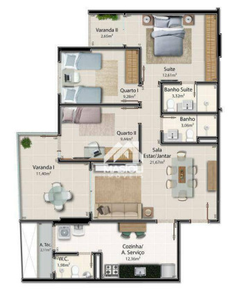 Imagem Apartamento com 3 Quartos à Venda, 100 m² em Santa Lúcia - Vitória