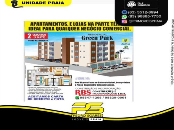 Apartamento com 2 Quartos à Venda, 62 m² em Ernesto Geisel - João Pessoa
