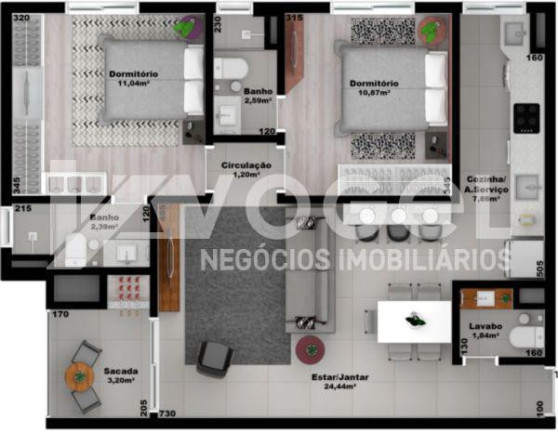 Imagem Apartamento com 2 Quartos à Venda, 100 m² em Centro - Sao Leopoldo
