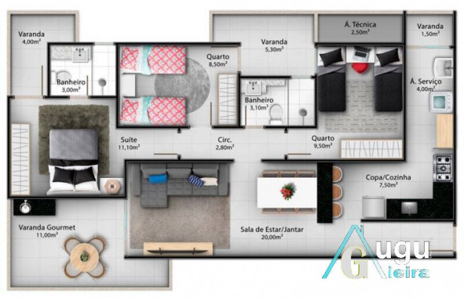Imagem Apartamento com 3 Quartos à Venda, 101 m² em Praia Do Morro - Guarapari