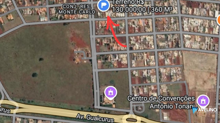 Terreno à Venda, 360 m² em Conjunto Residencial Monte Carlo - Dourados