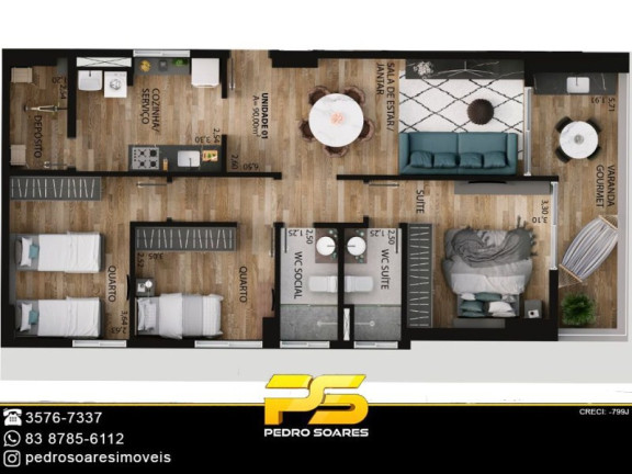 Imagem Apartamento com 3 Quartos à Venda, 90 m² em Aeroclube - João Pessoa Imagem Apartamento com 3 Quartos à Venda, 90 m² em Aeroclube - João Pessoa