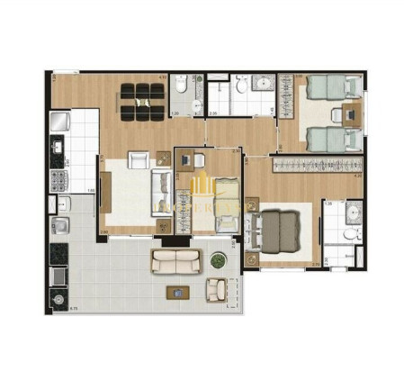 Imagem Apartamento com 3 Quartos à Venda, 92 m² em Vila Anastácio - São Paulo