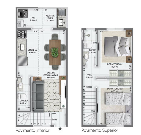 Sobrado com 2 Quartos à Venda, 52 m² em Tupi - Praia Grande