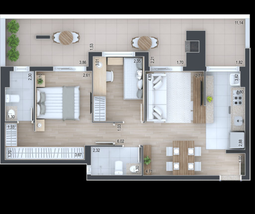 Imagem Cobertura com 2 Quartos à Venda, 93 m² em Portão - Curitiba