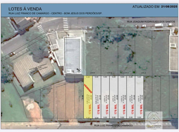 Terreno à Venda, 125 m² em Centro - Bom Jesus Dos Perdões