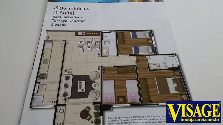 Imagem Apartamento com 3 Quartos à Venda, 83 m² em Sao Joao - Jacareí