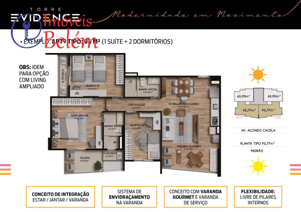 Imagem Apartamento com 3 Quartos à Venda, 94 m² em Cremação - Belém Imagem Apartamento com 3 Quartos à Venda, 94 m² em Cremação - Belém