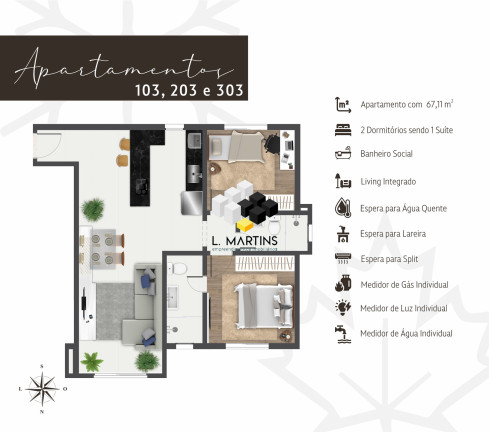 Imagem Apartamento com 2 Quartos à Venda, 59 m² em Moura - Gramado Imagem Apartamento com 2 Quartos à Venda, 59 m² em Moura - Gramado