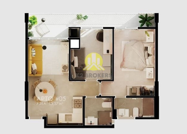 Imagem Apartamento com 2 Quartos à Venda, 53 m² em água Verde - Curitiba Imagem Apartamento com 2 Quartos à Venda, 53 m² em água Verde - Curitiba