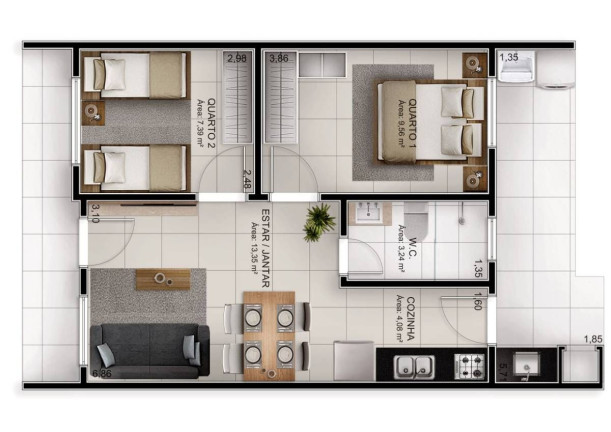 Imagem Casa com 2 Quartos à Venda, 60 m² em Corticeira - Guaramirim Imagem Casa com 2 Quartos à Venda, 60 m² em Corticeira - Guaramirim