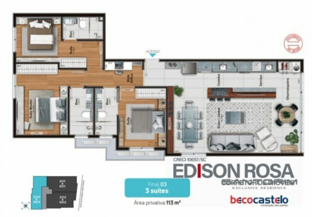 Imagem Apartamento com 3 Quartos à Venda, 112 m² em Estreito - Florianópolis