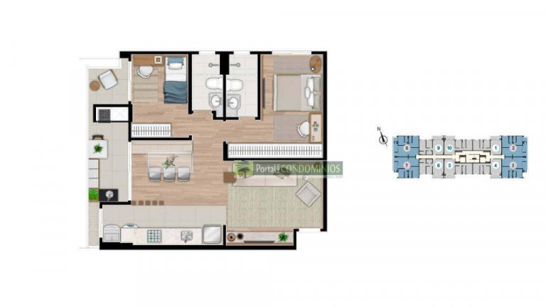 Imagem Apartamento com 2 Quartos à Venda, 67 m² em Alto Da Glória - Curitiba
