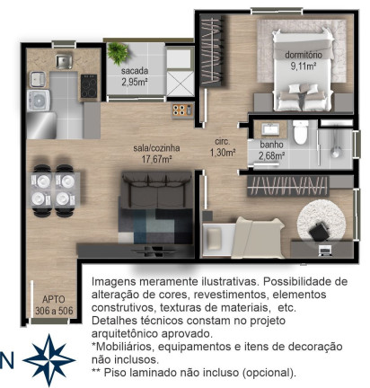 Imagem Apartamento com 2 Quartos à Venda, 48 m² em Cidade Nova - Caxias Do Sul