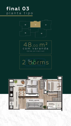 Imagem Apartamento com 2 Quartos à Venda, 48 m² em Capão Raso - Curitiba Imagem Apartamento com 2 Quartos à Venda, 48 m² em Capão Raso - Curitiba