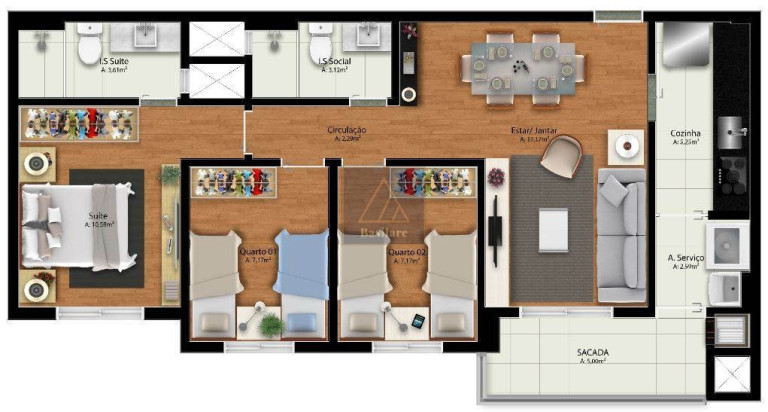 Imagem Apartamento com 3 Quartos à Venda, 77 m² em Mercês - Curitiba Imagem Apartamento com 3 Quartos à Venda, 77 m² em Mercês - Curitiba